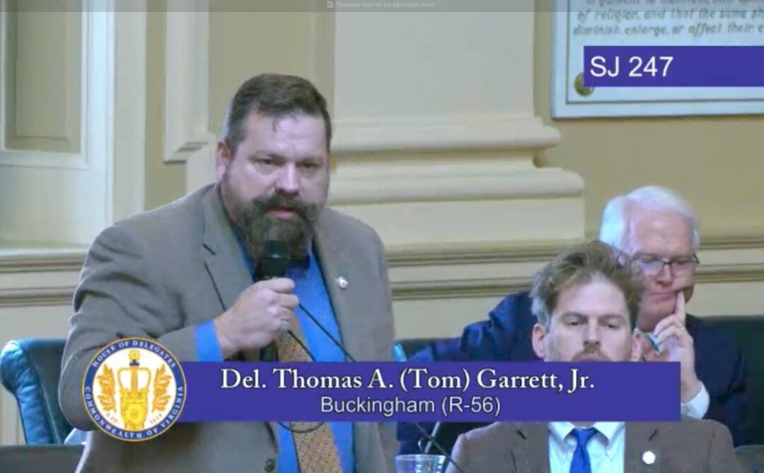 Virginia House Republican admits most Virginians support abortion rights before voting against them