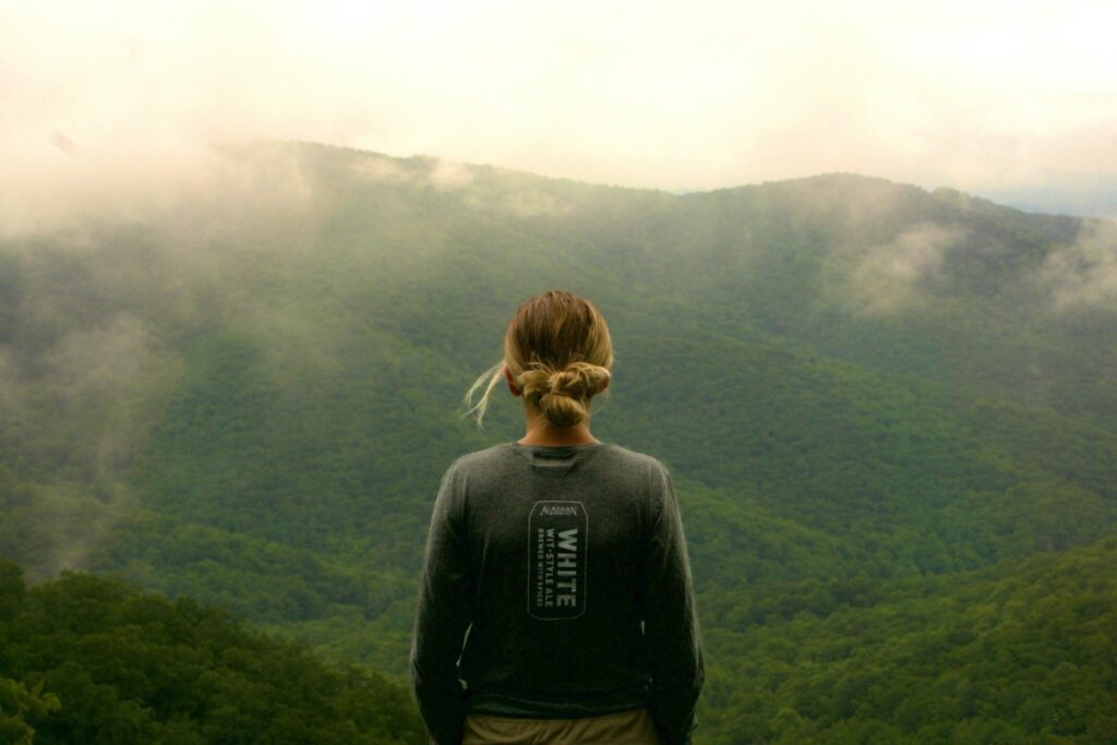 woman taking in the wonderous views of the shenandoah national park